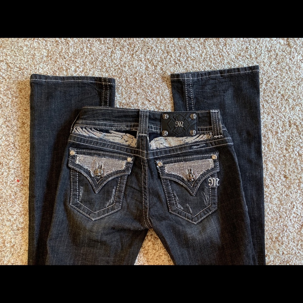 Black Miss Me Jeans size 25 with rhinestones